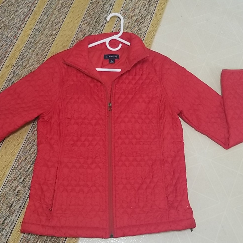 Lands' End red coat like new size small (6-8)